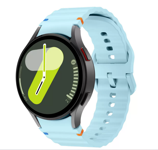 22mm Silicone Bands for Samsung Galaxy Watch 7 / 6 / 5 – Wave Pattern, Quick Release